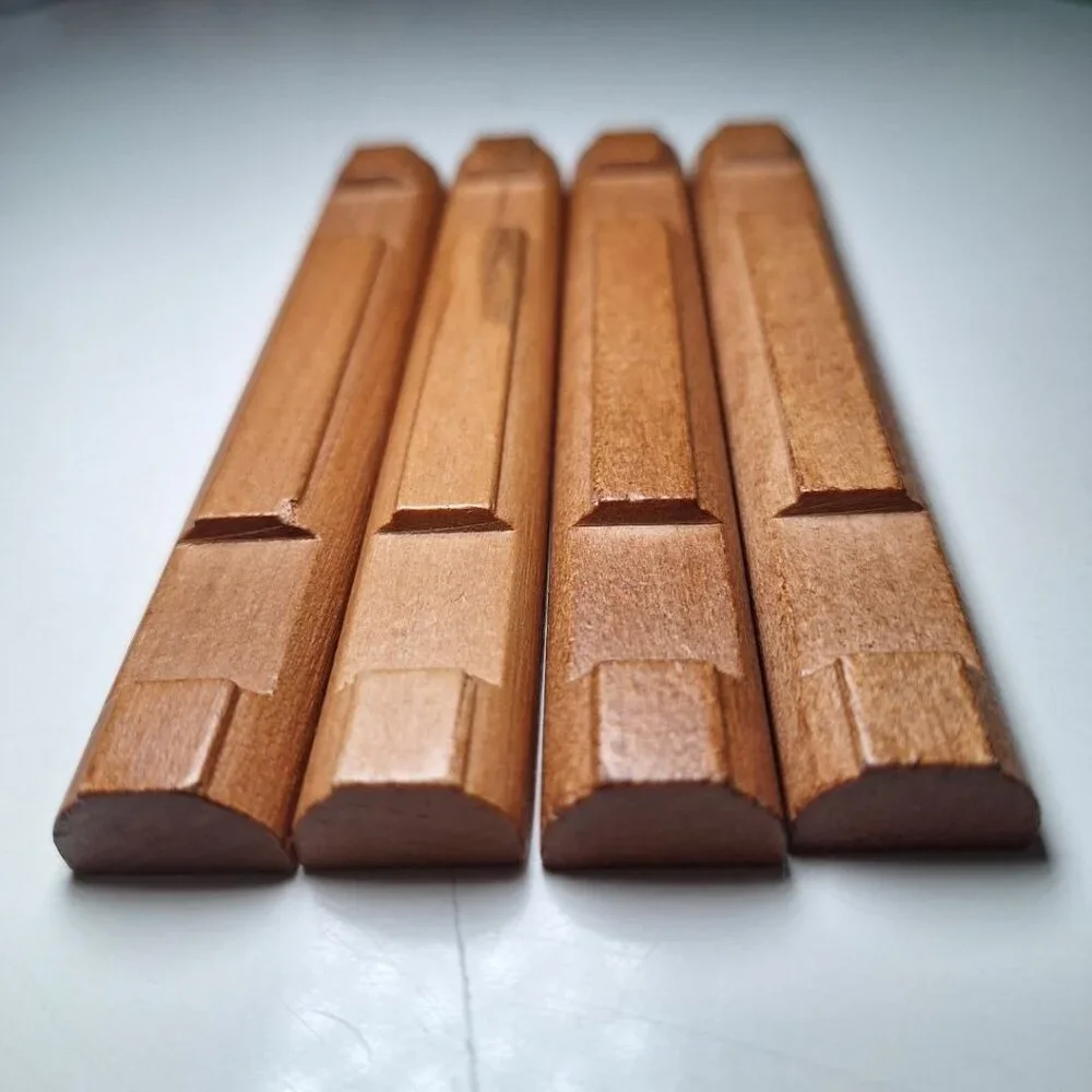 Lincoln Logs Flat Side Wood Triple Notch 4.5 Inch Long 4 Pieces Replacement Buil